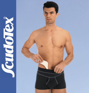 COTTON BOXER ERNIA NERO APERTO CON PELOTTE